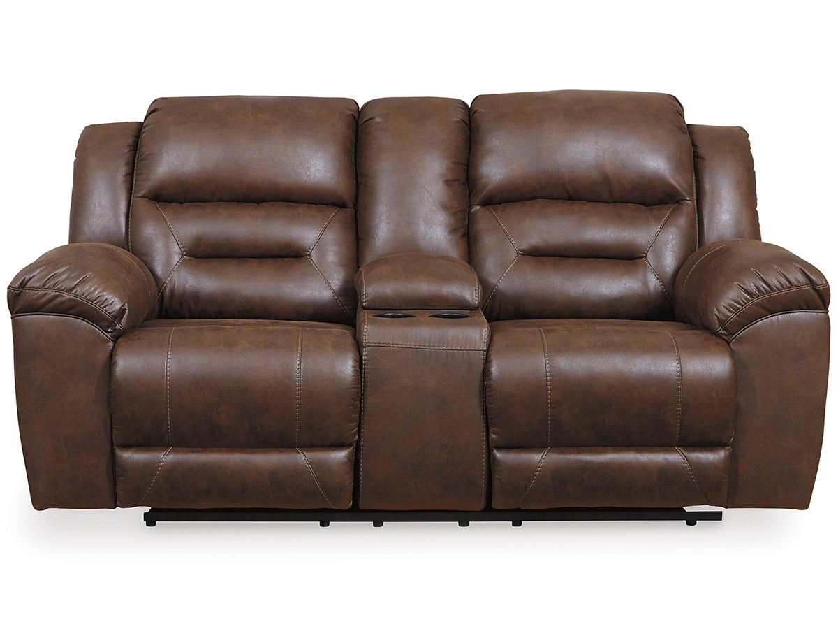 Stoneland Power Reclining Loveseat with Console (Color: Chocolate)