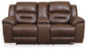 Stoneland Reclining Loveseat with Console (Color: Chocolate)