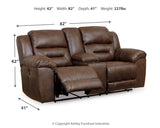 Stoneland Power Reclining Loveseat with Console (Color: Chocolate)