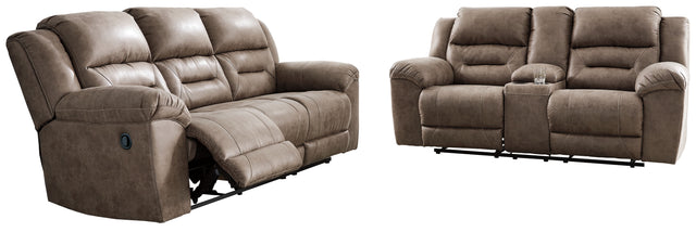 Stoneland 2-Piece Sofa and Loveseat (Reclining Sofa, Reclining Loveseat with Console)