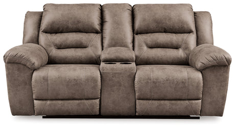 Stoneland Power Reclining Loveseat with Console (Color: Fossil)