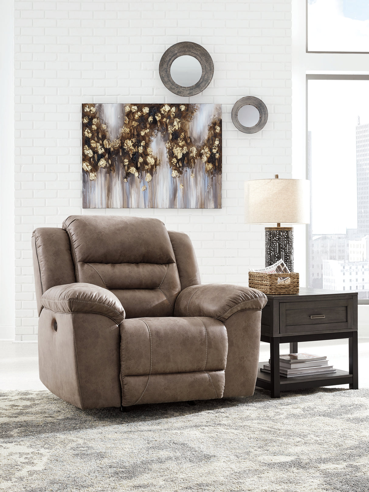 Stoneland Power Recliner (Color: Fossil)