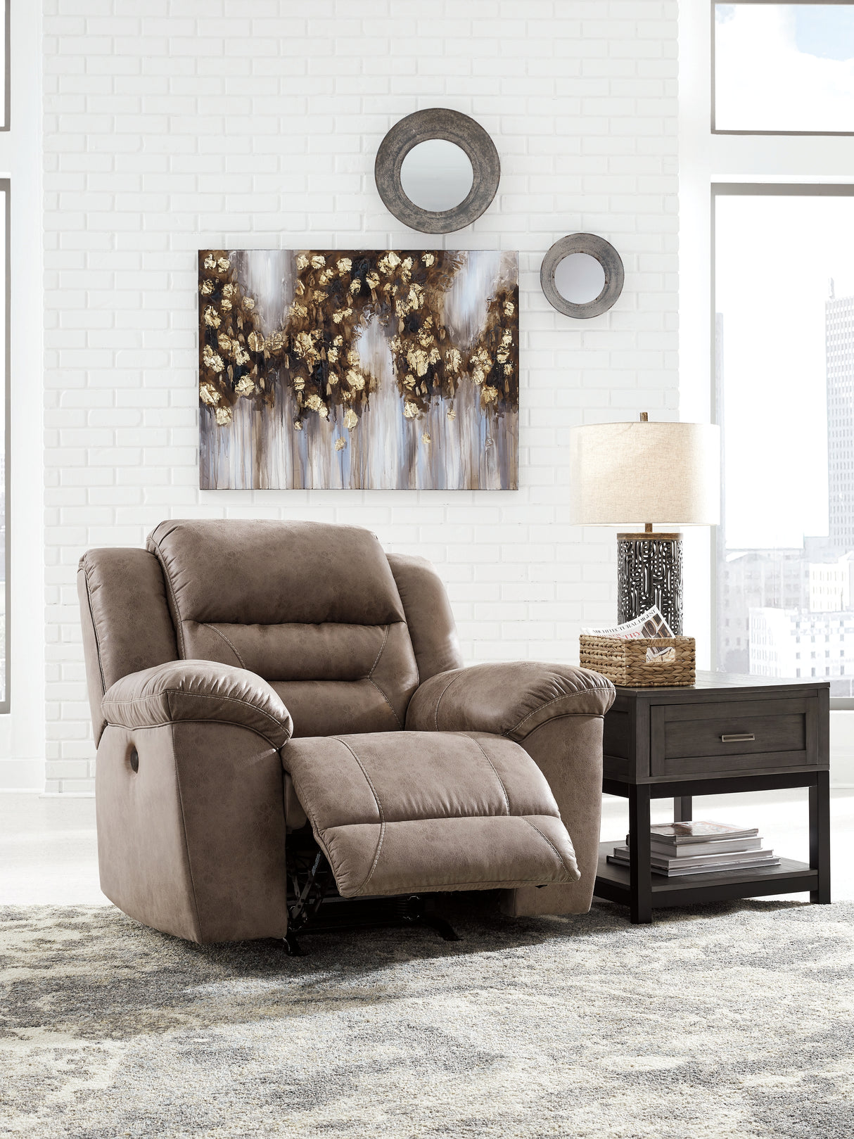 Stoneland Power Recliner (Color: Fossil)
