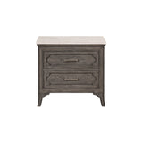 Lisbon - Marble Top Nightstand - Gray