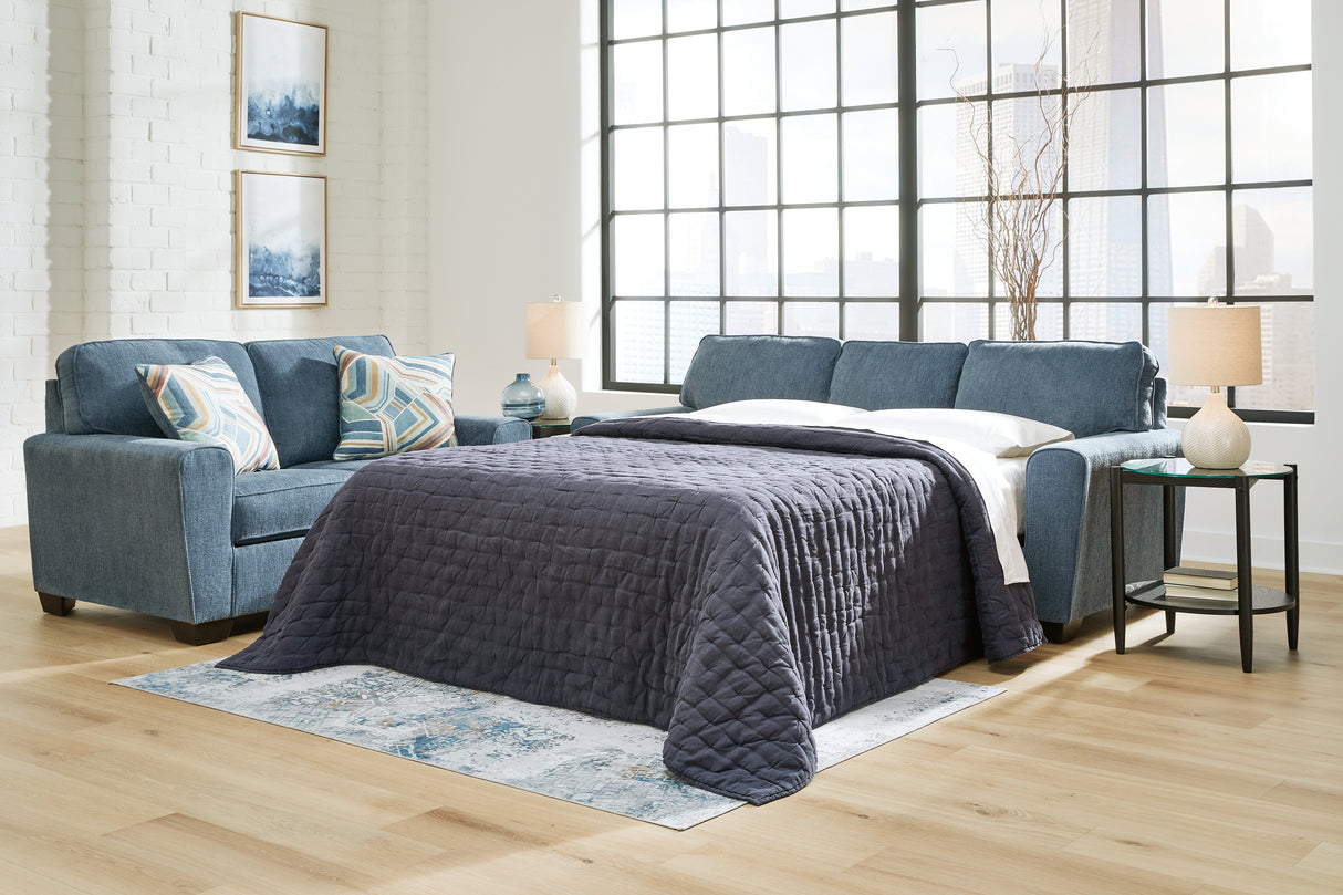 Cashton Queen Sofa Sleeper (Color: Blue)