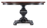 Charleston - Round Pedestal Dining Table With 1-20in leaf - Dark Brown