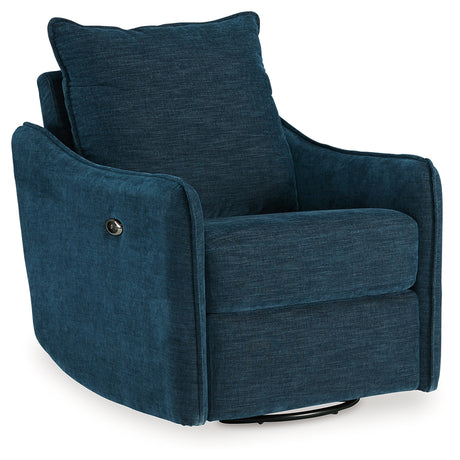 McBurg Swivel Power Recliner (Color: Navy)