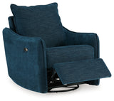 McBurg Swivel Power Recliner (Color: Navy)