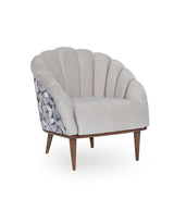 Balboa - Chenille Accent Chair - Beach Gray/Warm Walnut