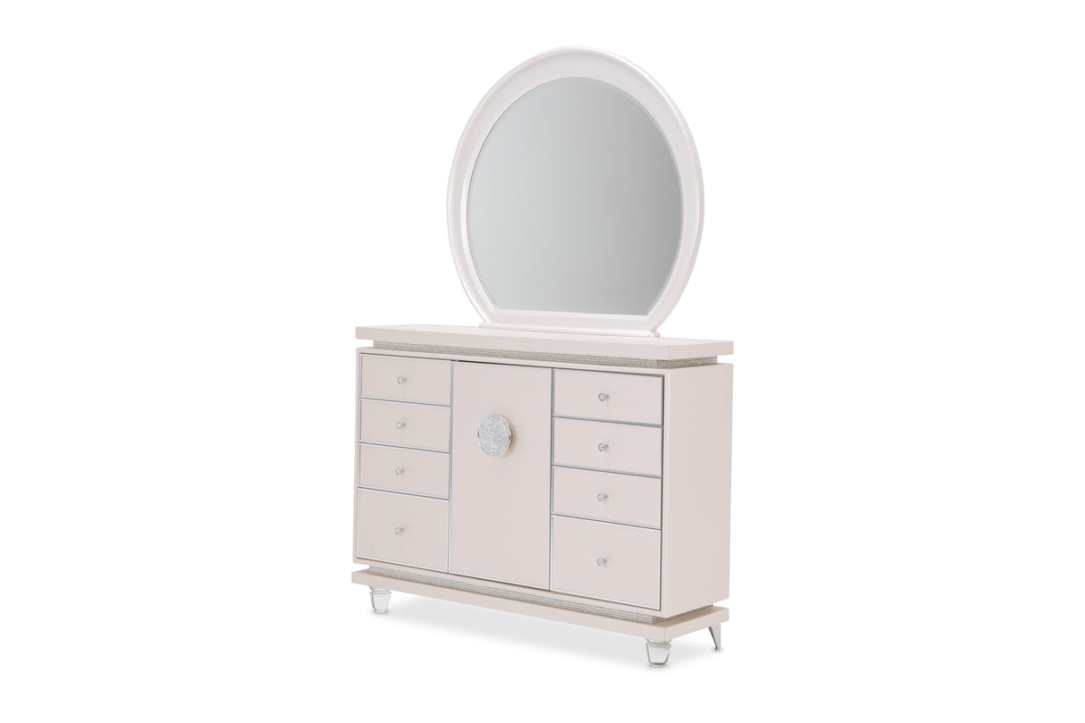 Glimmering Heights - Upholstered Dresser, Mirror