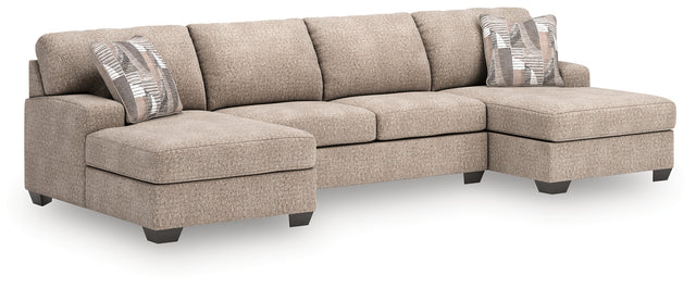 Newellen 3-Piece Sectional with Double Chaise (Color: Hemp)