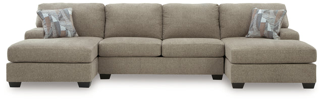 Newellen 3-Piece Sectional with Double Chaise (Color: Hemp)