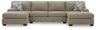 Newellen 3-Piece Sectional with Double Chaise (Color: Hemp)