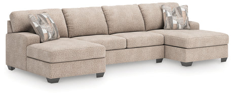 Newellen 3-Piece Sleeper Sectional with Double Chaise (Color: Hemp)