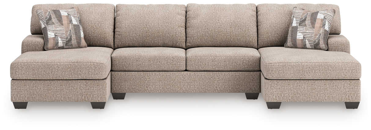 Newellen 3-Piece Sleeper Sectional with Double Chaise (Color: Hemp)