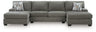 Newellen 3-Piece Sleeper Sectional with Double Chaise (Color: Greystone)