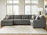 Newellen 3-Piece Sleeper Sectional with Chaise (Color: Greystone)