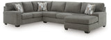 Newellen 3-Piece Sleeper Sectional with Chaise (Color: Greystone)