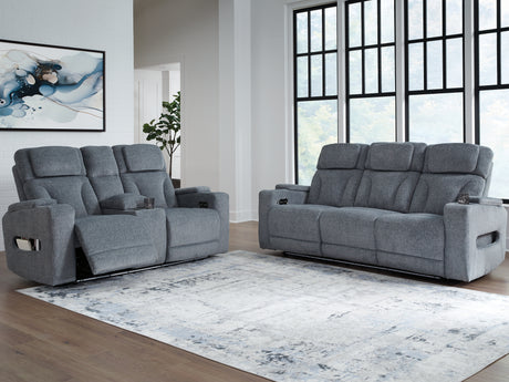 Studio Cave 2-Piece Sofa and Loveseat (Power Reclining Sofa, Power Reclining Loveseat with Console)