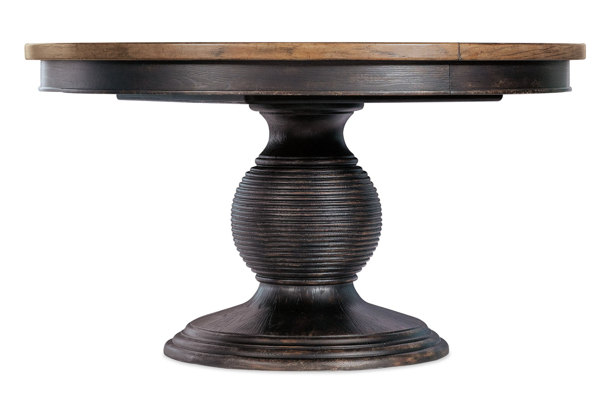 Americana - Round Pedestal Dining Table With One 22" Leaf