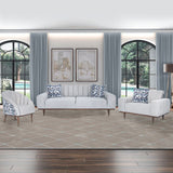 Balboa - Chenille Chair and a Half - Shell Gray/Warm Walnut