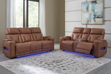 Clean-Slate 2-Piece Sofa and Loveseat (Power Reclining Sofa, Power Reclining Loveseat with Console)