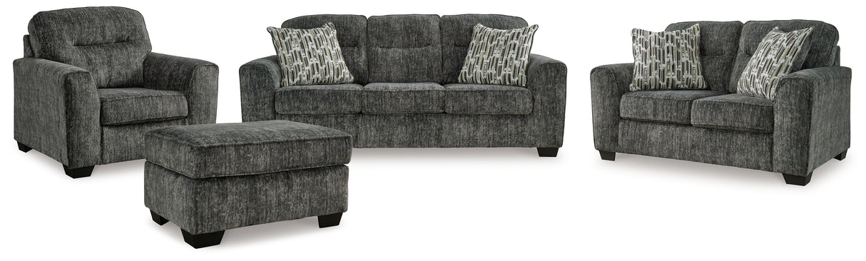 Lonoke 4-Piece Sofa, Loveseat, Chair and Ottoman (Sofa, Loveseat, Oversized Chair, Ottoman)