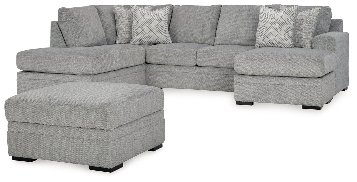 Casselbury 3-Piece Sectional with Ottoman (Right-Arm Facing Sofa Chaise, Left-Arm Facing Corner Chaise, Ottoman With Storage)