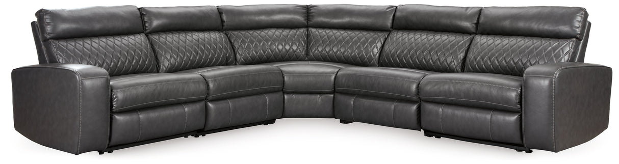 Samperstone 6-Piece Power Reclining Sectional (Configuration: 5-Piece (Samperstone Armless Recliner, Samperstone Armless Chair, Samperstone Left-Arm Facing Power Recliner, Samperstone Right-Arm Facing Power Recliner, Samperstone Wedge))