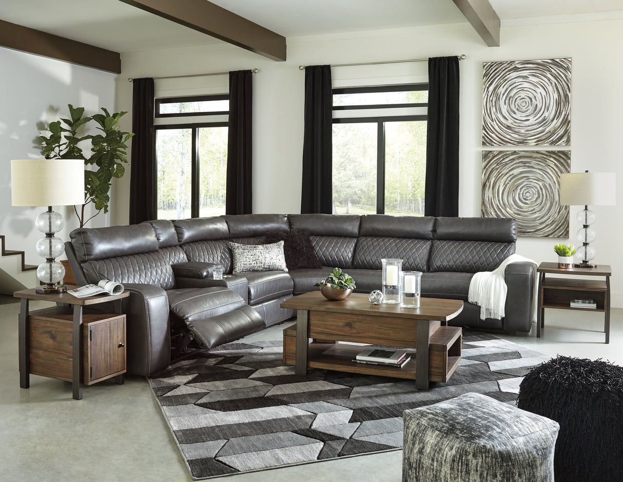 Samperstone 6-Piece Power Reclining Sectional (Configuration: 6-Piece (Samperstone Armless Recliner, Samperstone Armless Chair, Samperstone Console with Storage, Samperstone Left-Arm Facing Power Recliner, Samperstone Right-Arm Facing Power Recliner, Samperstone Wedge))
