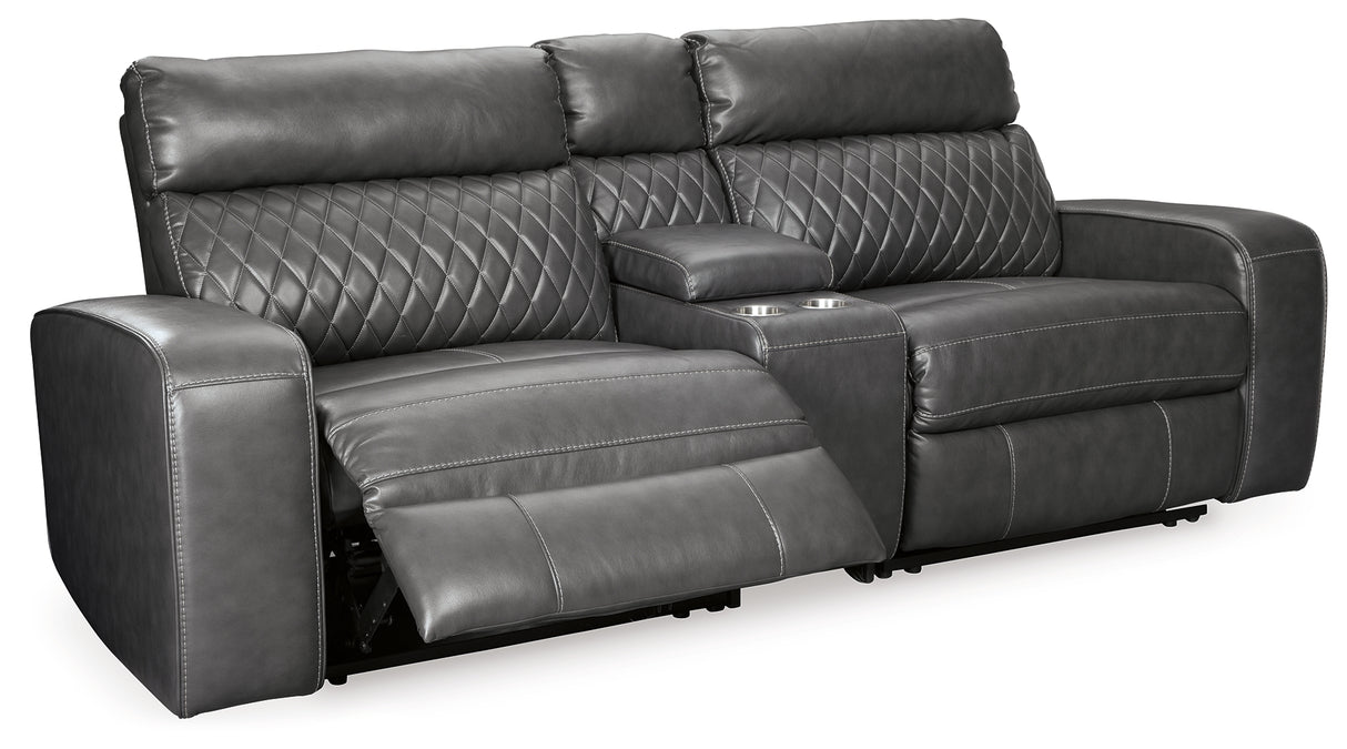 Samperstone 3-Piece Power Reclining Sectional Loveseat (Configuration: 3-Piece (Samperstone Console with Storage, Samperstone Left-Arm Facing Power Recliner, Samperstone Right-Arm Facing Power Recliner))