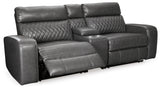 Samperstone 3-Piece Power Reclining Sectional Loveseat (Configuration: 3-Piece (Samperstone Console with Storage, Samperstone Left-Arm Facing Power Recliner, Samperstone Right-Arm Facing Power Recliner))