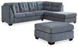 Marleton 3-Piece Sectional with Ottoman (Right-Arm Facing Corner Chaise, Left-Arm Facing Sofa, Oversized Accent Ottoman)