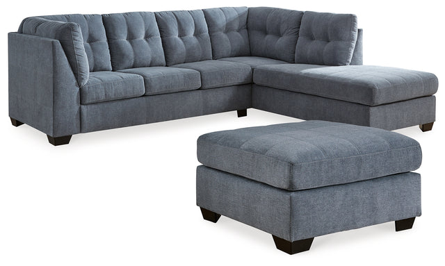 Marleton 3-Piece Sectional with Ottoman (Right-Arm Facing Corner Chaise, Left-Arm Facing Sofa, Oversized Accent Ottoman)