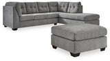 Marleton 3-Piece Sleeper Sectional with Ottoman (Right-Arm Facing Corner Chaise, Left-Arm Facing Full Sofa Sleeper, Oversized Accent Ottoman)
