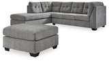 Marleton 3-Piece Sectional with Ottoman (Left-Arm Facing Corner Chaise, Right-Arm Facing Sofa, Oversized Accent Ottoman)