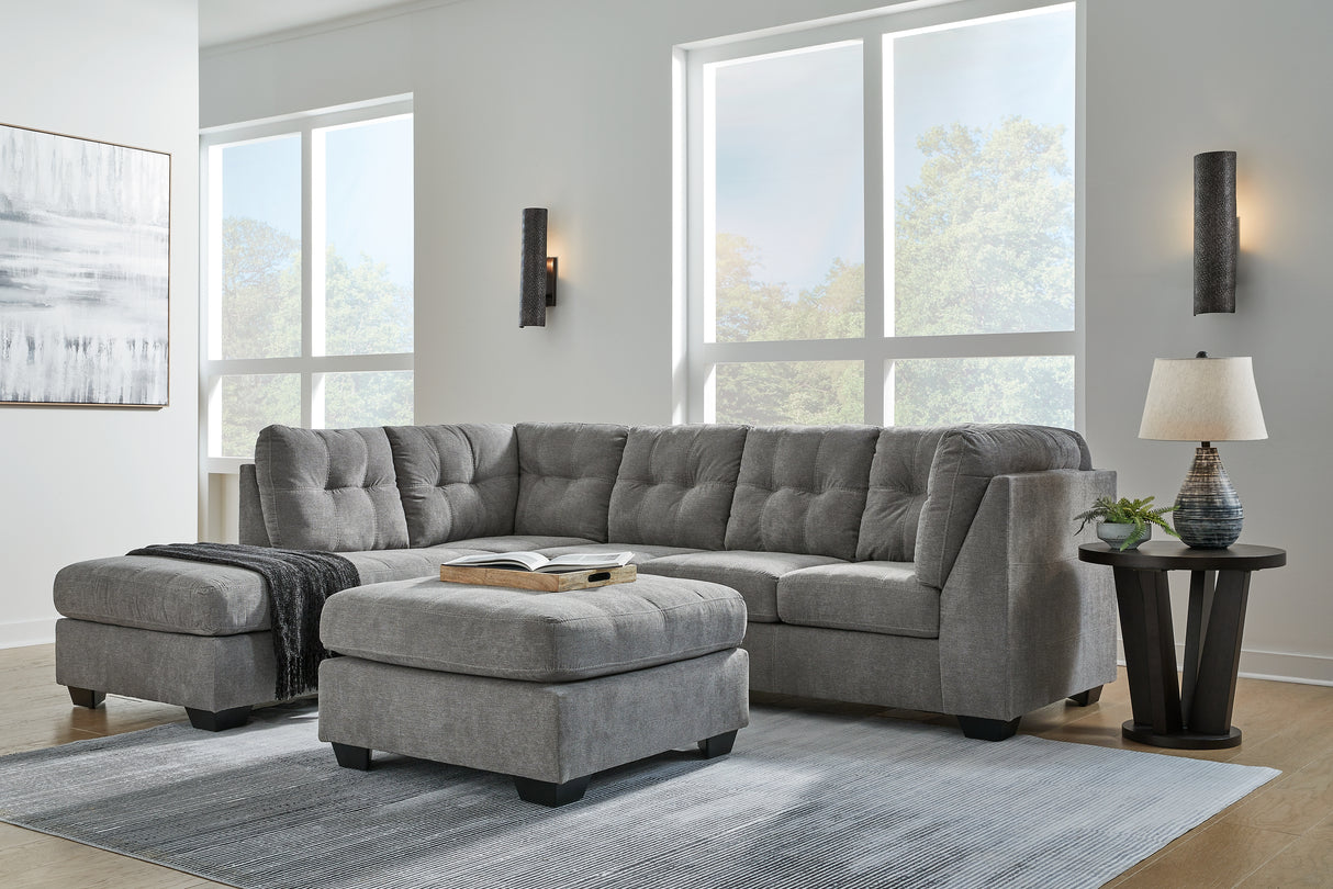 Marleton 3-Piece Sleeper Sectional with Ottoman (Left-Arm Facing Corner Chaise, Right-Arm Facing Full Sofa Sleeper, Oversized Accent Ottoman)