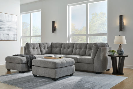 Marleton 3-Piece Sleeper Sectional with Ottoman (Left-Arm Facing Corner Chaise, Right-Arm Facing Full Sofa Sleeper, Oversized Accent Ottoman)