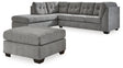 Marleton 3-Piece Sleeper Sectional with Ottoman (Left-Arm Facing Corner Chaise, Right-Arm Facing Full Sofa Sleeper, Oversized Accent Ottoman)