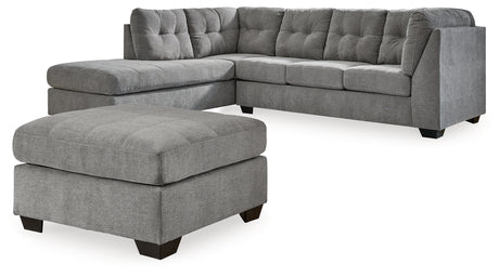 Marleton 3-Piece Sleeper Sectional with Ottoman (Left-Arm Facing Corner Chaise, Right-Arm Facing Full Sofa Sleeper, Oversized Accent Ottoman)
