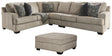 Bovarian 4-Piece Sectional with Ottoman (Ottoman, Armless Chair, Left-Arm Facing Sofa with Corner Wedge, Right-Arm Facing Loveseat)