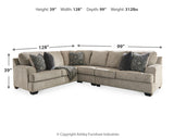 Bovarian 4-Piece Sectional with Ottoman (Ottoman, Armless Chair, Left-Arm Facing Sofa with Corner Wedge, Right-Arm Facing Loveseat)