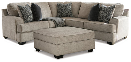 Bovarian 3-Piece Sectional with Ottoman (Ottoman, Left-Arm Facing Sofa with Corner Wedge, Right-Arm Facing Loveseat)