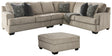 Bovarian 4-Piece Sectional with Ottoman (Ottoman, Armless Chair, Right-Arm Facing Sofa with Corner Wedge, Left-Arm Facing Loveseat)