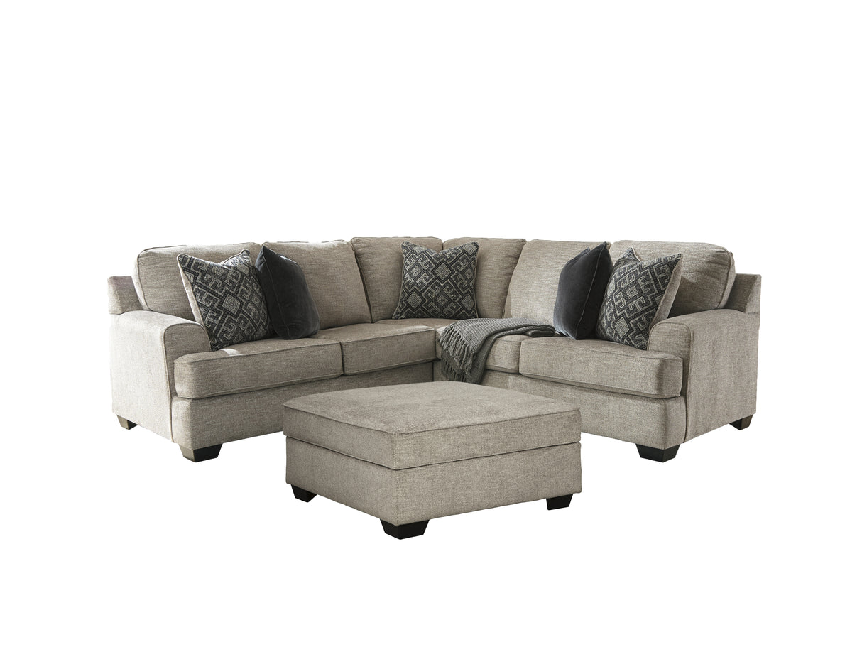 Bovarian 3-Piece Sectional with Ottoman (Ottoman, Right-Arm Facing Sofa with Corner Wedge, Left-Arm Facing Loveseat)