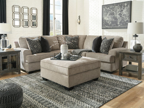 Bovarian 3-Piece Sectional with Ottoman (Ottoman, Right-Arm Facing Sofa with Corner Wedge, Left-Arm Facing Loveseat)