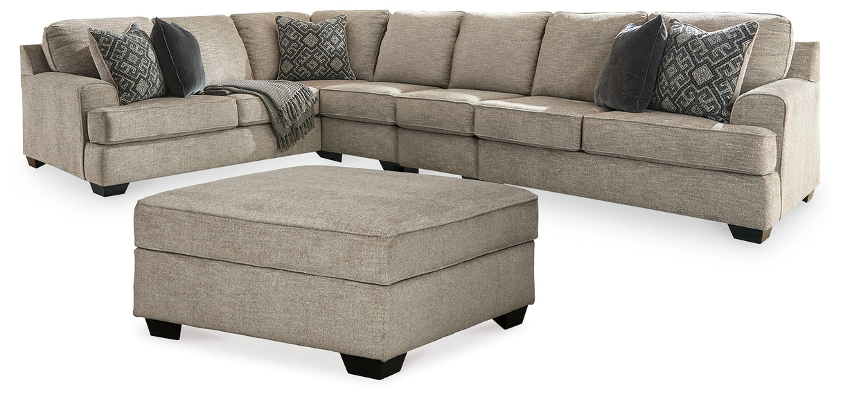Bovarian 5-Piece Sectional with Ottoman (Armless Chair, Armless Chair, Left-Arm Facing Sofa with Corner Wedge, Right-Arm Facing Loveseat, Ottoman)