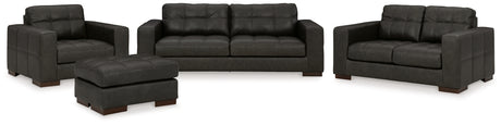 Luigi 4-Piece Sofa, Loveseat, Chair and Ottoman (Sofa, Loveseat, Oversized Chair, Ottoman)