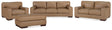 Lombardia 4-Piece Sofa, Loveseat, Chair and Ottoman (Sofa, Loveseat, Oversized Chair, Ottoman)