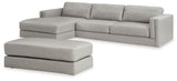 Amiata 3-Piece Sectional with Ottoman (Left-Arm Facing Corner Chaise, Right-Arm Facing Sofa, Oversized Accent Ottoman)